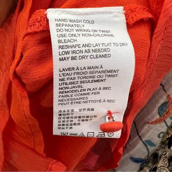 Anthropologie Maeve Zelda Open Shoulder Orange Blouse XSmall - Picture 5 of 9